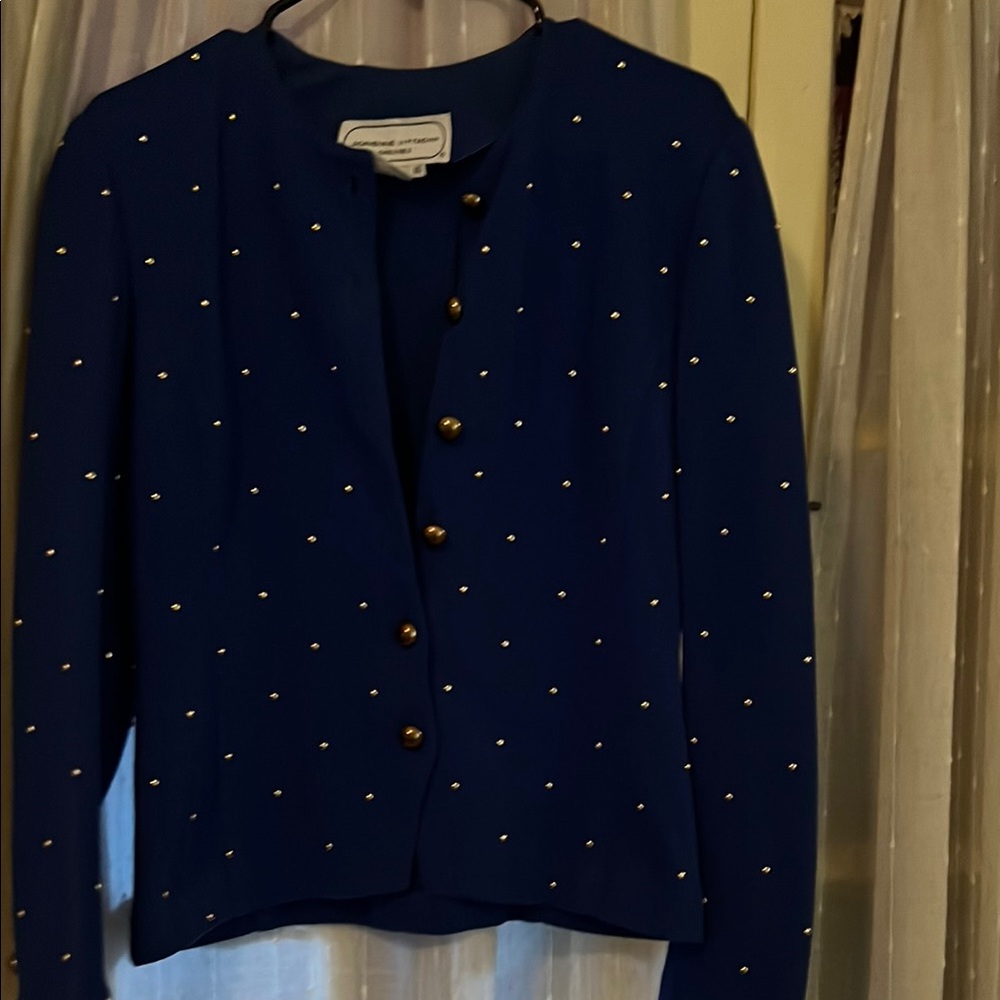 Elegant studded royal Blue jacket  with Gold Accents